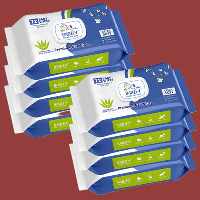 BabiFy Aloe Vera Baby Wipes|Extra Soft,Premium Quality,Rash-Free & Paraben-Free 8-Pack(8 Wipes)