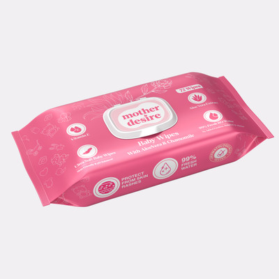 Mother Desire Baby Wipes 72 Sheets Per Pack of 1/with Lid (72 Wipes)