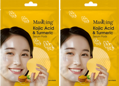 MasKing Kojic Acid & Turmeric Serum Pads for Glowing Skin & Hydrating Skincare, 60 Pads(200 g)