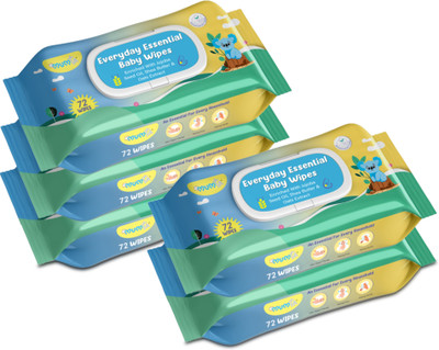 Mumta Soft Cleansing Baby Wipes with Aloe Vera & Vitamin E -72 Counts/Pack (Set of 5)(360 Wipes)