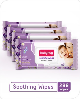 babyhug Soothing Lavender & Chamomile Wipes - 72 Pieces (Pack of 4)(288 Wipes)