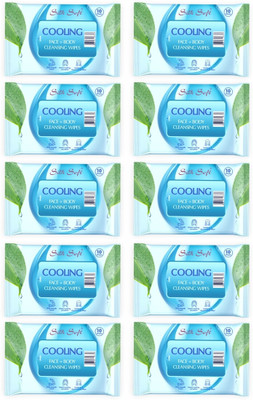 Silk Soft Cooling wipes 10 pulls PACK OF 10(100 Wipes)
