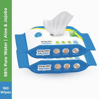 Miss & Chief by Flipkart Baby Wipes with Aloe Vera and Vitamin E(160 Wipes)