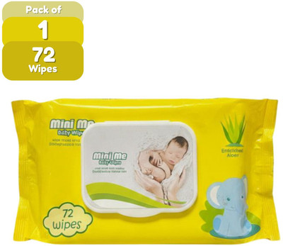 MINI ME Soft Cleansing Baby Wipes with Aloe Vera & Vitamin E -72 Wipes Pack Of 1(72 Wipes)