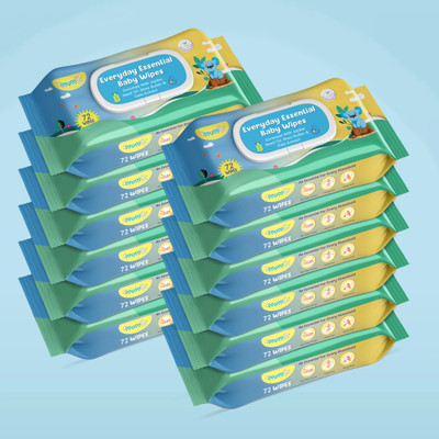 Mumta Soft Cleansing Baby Wipes with Aloe Vera & Vitamin E -72 Counts/Pack (Set of 12)(864 Wipes)