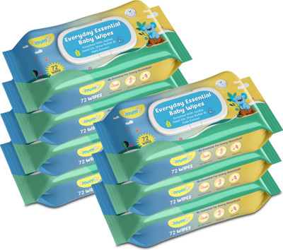 Mumta Soft Cleansing Baby Wipes with Aloe Vera & Vitamin E -72 Counts/Pack (Set of 7)(504 Wipes)