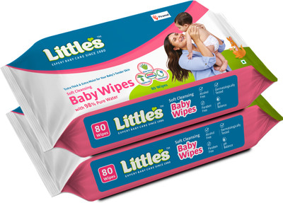 Little's Soft Cleansing Baby Wipes with Aloe Vera, Jojoba Oil and Vitamin E(160 Wipes)