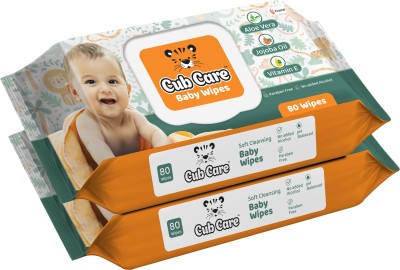 Cub Care Baby Wipes with Aloe Vera, Jojoba Oil, Vitamin E, Paraben Free(160 Wipes)