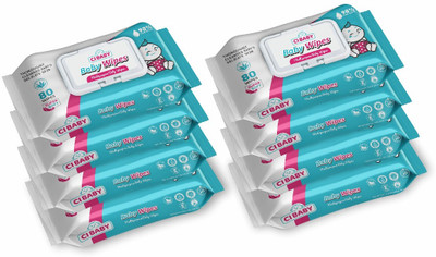 CI BABY Soft Wet Wipe with Lid |Pack of 8 | With Aloevera & Vitamin E for Sensitive Skin(640 Wipes)