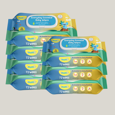 Mumta Soft Cleansing Baby Wipes with Aloe Vera & Vitamin E -72x7 Counts(504 Wipes)