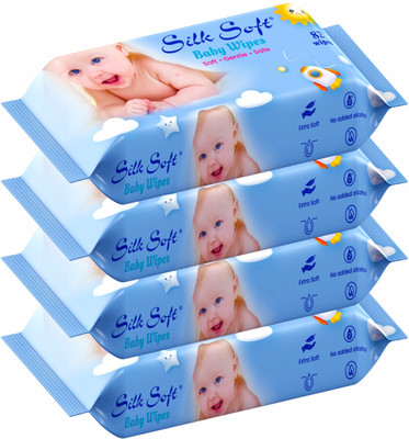 Silk Soft Baby wet wipes 82 pulls without lid PACK OF 4(328 Wipes)