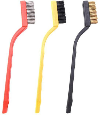 skm Wire Brush Multi Color Handle Scratch Stainless Steel Wire Brush (Pack Of 3 ) Handle Scratch Brush(Pack of 3)