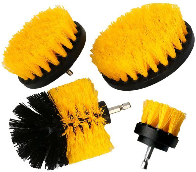 Flipco 4Pcs Nylon Multi-Function Drill Brush Set, Floor Carpet Cleaning Polishing Block Brush(Pack of 4)
