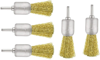 Inditrust 1/4inch 5pc 19mm End wire brush set Wheel Brush(Pack of 5)