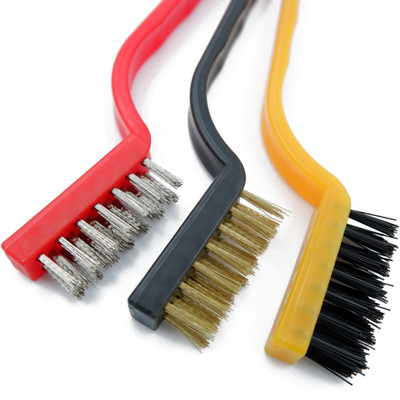 ASRAW 17 cm 3 pcs Wire Brush Set- Cleaning Tool Handle Scratch Brush Handle Scratch Brush(Pack of 3)