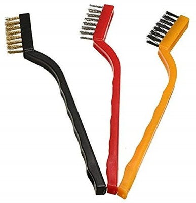 DBTC Mini wire brush set for cleaning,Steel Wire Brush, Handle Scratch Brush(Pack of 3)