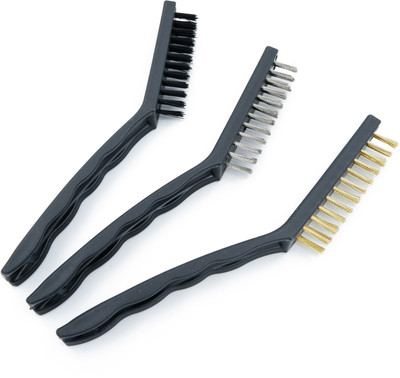 FASTIDIOUS 3 pcs Wire Brush Set 21 cm Handle Scratch Brush Cleaning tool Handle Scratch Brush(Pack of 3)