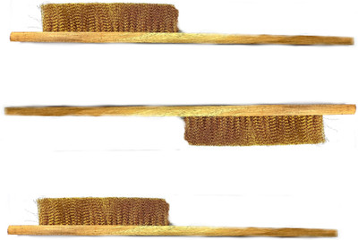 Shyam Sarowar 3 Row Brass Pital Brushes Handle Scratch Brush(Pack of 3)