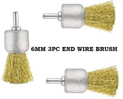 Inditrust 1/4inch 3pc 25mm End wire brush set Wheel Brush(Pack of 3)