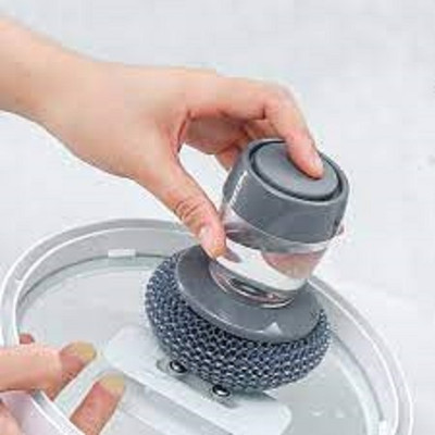 CRAZYABBS Tar Brush Dish Cleaning Brush Liquid soap Dispenser, TB1 Kitchen Cleaning Tool Handle Scratch Brush(Pack of 1)