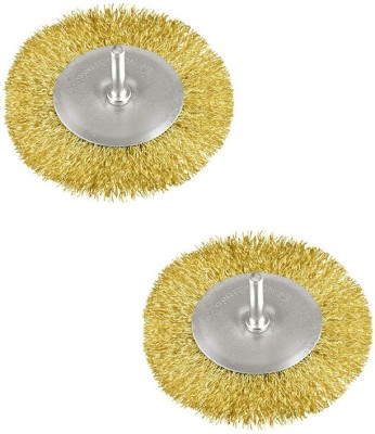 Inditrust 1/4inch 2pc Round Crimp 65mm wire brush set Wheel Brush(Pack of 2)