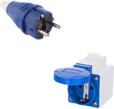 DECENT AIR SYSTEM Schuko (2P+E) 16A 250V IP54 Wall Mounted Industrial Plug Socket Wire Connector(Blue, Pack of 1) DECENT AIR SYSTEM Schuko (2P+E) 16A 250V IP54 Wall Mounted Industrial Plug Socket Wire Connector(Blue, Pack of 1)