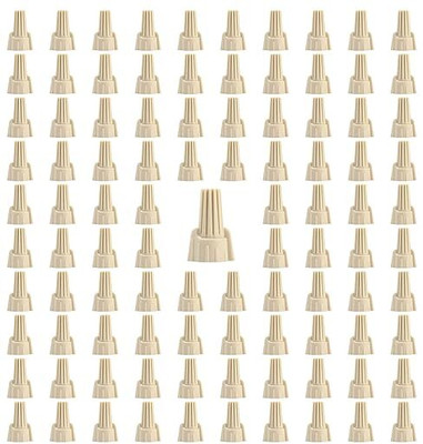 POWER CONNECT Winged Wire Connector P12V Spring Insert Twist Nuts Connector Twist Nuts caps Wire Connector(Beige, Pack of 50)
