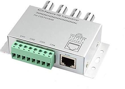RyzCare HD-CVI/TVI/AHD CCTV Camera Transceiver, BNC RJ45 UTP Video Balun RJ45 Wire Connector(Silver, Green, Pack of 1)
