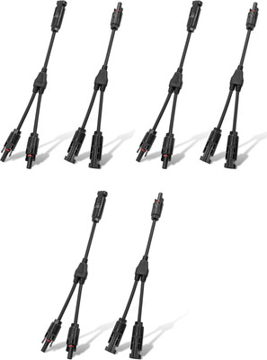 ABONIX Y Branch Parallel PV Adapter Cable Wire Plug Tool Kit for Solar Panel (M/FF+F/MM) Wire Connector(Black, Pack of 3)