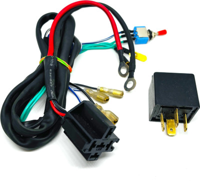JKWireSolution Universal 12V Dual Horn Wiring Harnes with 4-pin relay for Motorcycles Wire Connector(Black, Pack of 1)