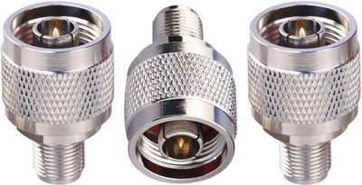ABONIX N Type Male to F Type Female RF Coaxial Connector For Antenna Router Booster Systems Wire Connector(Silver, Pack of 3)