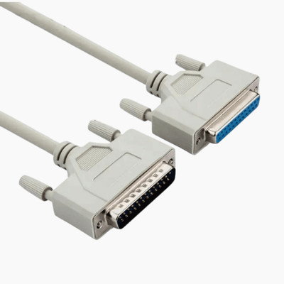 Paruht DB25 Male to DB-25 Female (25-Pin) Serial Port Parallel Wire Parallel Connector Adapter Wire Connector(White, Pack of 1)