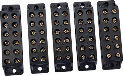 satgur engineers Control Panel 30A 6 Ways Bakelite Connector Strip ( Close type ) BAKELITE CONNECTOR Wire Connector(Black, Pack of 10)