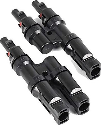 Clare Solar LQ-1T 2 in 1 MC4 Branch Connector Wire Connector(Black, Pack of 5)