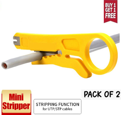 BALRAMA 2pc Mini RJ45 Network Wire Stripper Cable Cutter Impact Punch Down Tool Crimper Combo Set