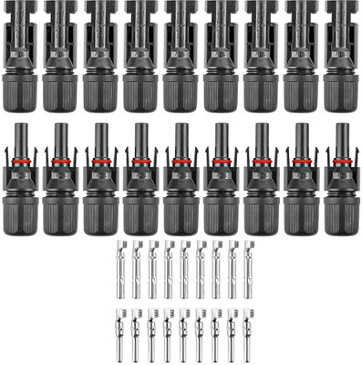 ABONIX MC4 Solar Connectors 9 Pair Male/Female Wire Connector(Black, Pack of 9)