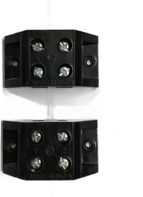 SEDCO 60 AMP 2 WAY Bakelite Connector Strip Wire Connector(Black, Pack of 2)
