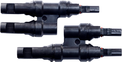 SUNXO SOLAR 2 in 1 MC4 T2 Y Branch Connector For Solar Panel (2 Pair) Branch Connector Wire Connector(Black, Pack of 2)