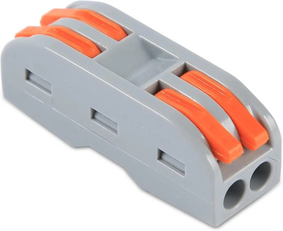 NPSPL PCT-222 Wire Connector Kit 2 Circuit Inline Cable Connector Lever 2in-2out Wire Connector, Wires Size 0.08-4.0 sqmm 28-12AWG Lever Wire Connector(Orange, Grey, Pack of 1)