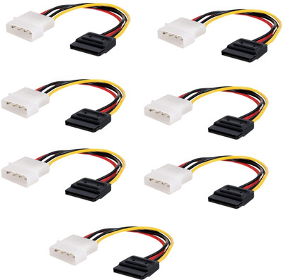 xenee Power Sharing Cable 0.05 m 4 Pin Molex to SATA Power Cable Adapter for Compatible with Internal Hard Disk Drive, HDD, SSD & DVD Writer Wire Connector(Black, Pack of 7)