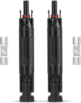CELANO 15A Solar Fuse Holder Inline with Male and Female Connector For Solar Panel Wire Connector(Black, Pack of 2)