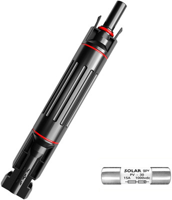 ABONIX Solar Fuse Holder Waterproof 1000V 15A Fuse Wire Connector(Black, Pack of 1)