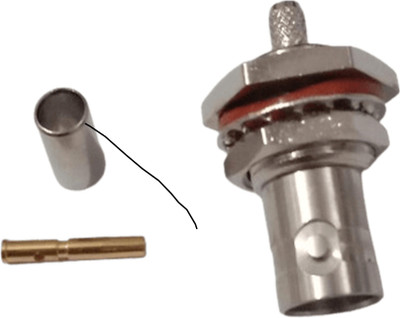 RFCONNECTORHOUSE BNC F BH BT 3002 CRIMP BNC CONNECTOR Wire Connector(Silver, Pack of 1)
