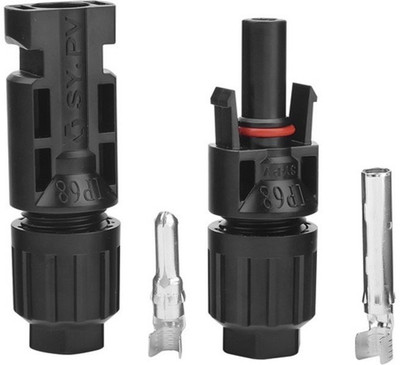 Hygridsolar Power MC4 Solar Connector for Solar Panel Connection (Set of 20 Pairs) MC4 CONNECTOR Wire Connector(Black, Pack of 20)