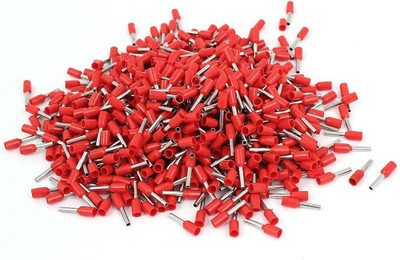 rnSurya E1008-200PC (1 SQMM) Cord End Terminal Wire Ferrules Copper Crimp Connectors Electrical Cable Joint Wire Connector(Red, Pack of 200)