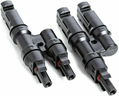 GoodsBazaar MC4 Branch Connector Solar 2 in 1 with Solar MC4 Connector (1+1 Pair) Solid Wire Connector(Black, Pack of 1) GoodsBazaar MC4 Branch Connector Solar 2 in 1 with Solar MC4 Connector (1+1 Pair) Solid Wire Connector(Black, Pack of 1)