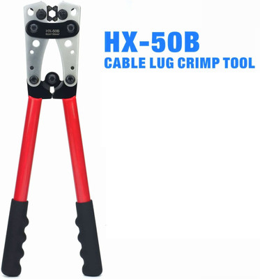BALRAMA HX 50B 6-50mm2 Wire Cable Lug Crimping Tool Hand Ratchet Terminal Crimp Pliers Rotating Die Hex Crimping Tool for Aluminum Copper Termination Battery Cable Lug Wire Connector(Red, Black, Pack of 1) BALRAMA HX 50B 6-50mm2 Wire Cable Lug Crimping Tool Hand Ratchet Terminal Crimp Pliers Rotating Die Hex Crimping Tool for Aluminum Copper Termination Battery Cable Lug Wire Connector(Red, Black, Pack of 1)
