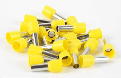 rtsense (E-1008)-1.0 SQMM Wire Ferrules, Insulated Cord Pin End Terminal,Copper Crimp Connectors, Wire Connector(Yellow, Pack of 100)