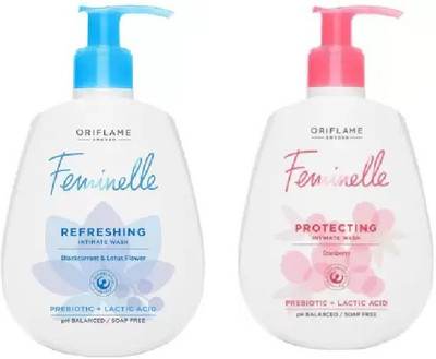 Oriflame Sweden FEMINELLE REFRESHING & PROTECTING INTIMATE WASH PACK OF 2X300ML Intimate Wash(300 ml, Pack of 2)