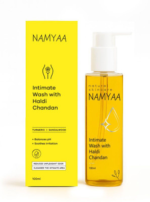 Namyaa Haldi Chandan Hygiene Wash | With Germ and Odour Protection | pH Balanced Intimate Wash(100 ml, Pack of 1)